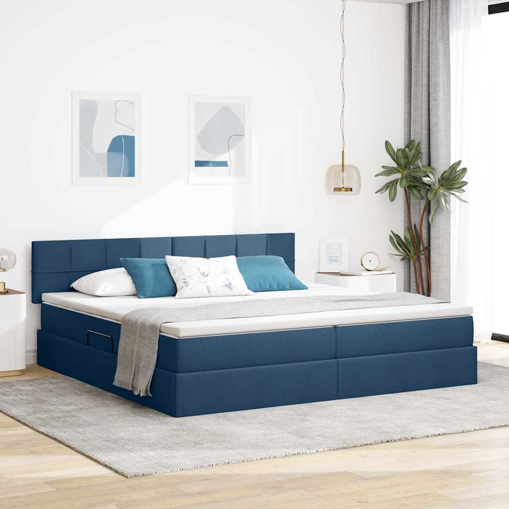 vidaXL Bed met LED -striplichten Lichtgrijs 120 x 200 cm Stof