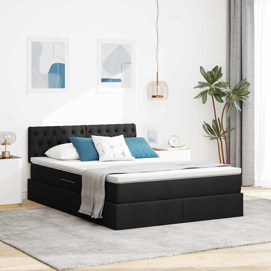 vidaXL Bed met LED -striplichten Lichtgrijs 120 x 200 cm Stof