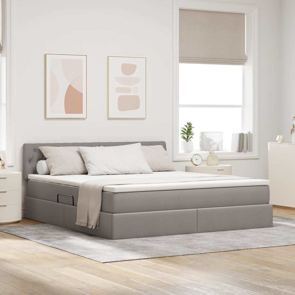 vidaXL Bed met LED -striplichten Lichtgrijs 120 x 200 cm Stof