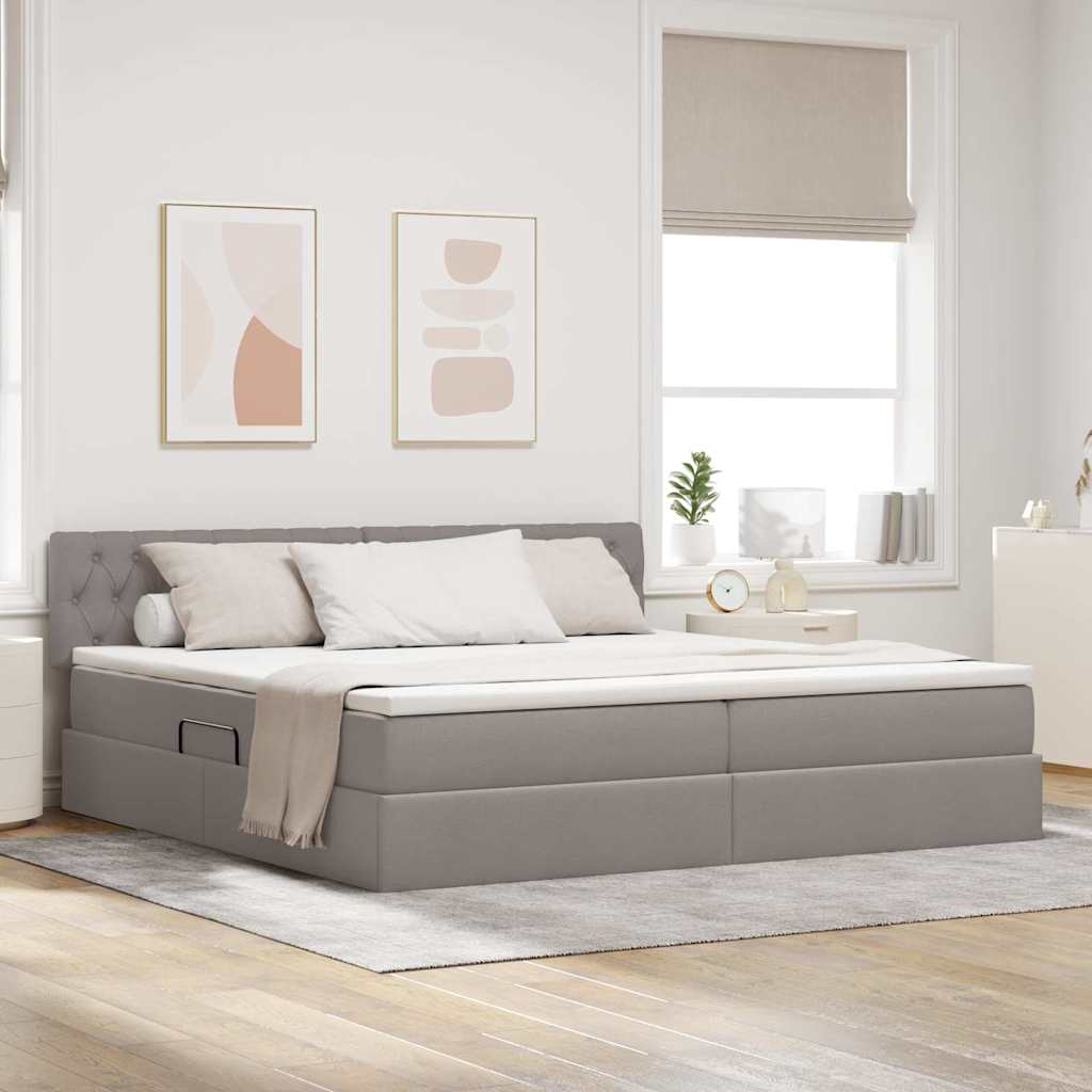 vidaXL Bed met LED -striplichten Lichtgrijs 120 x 200 cm Stof