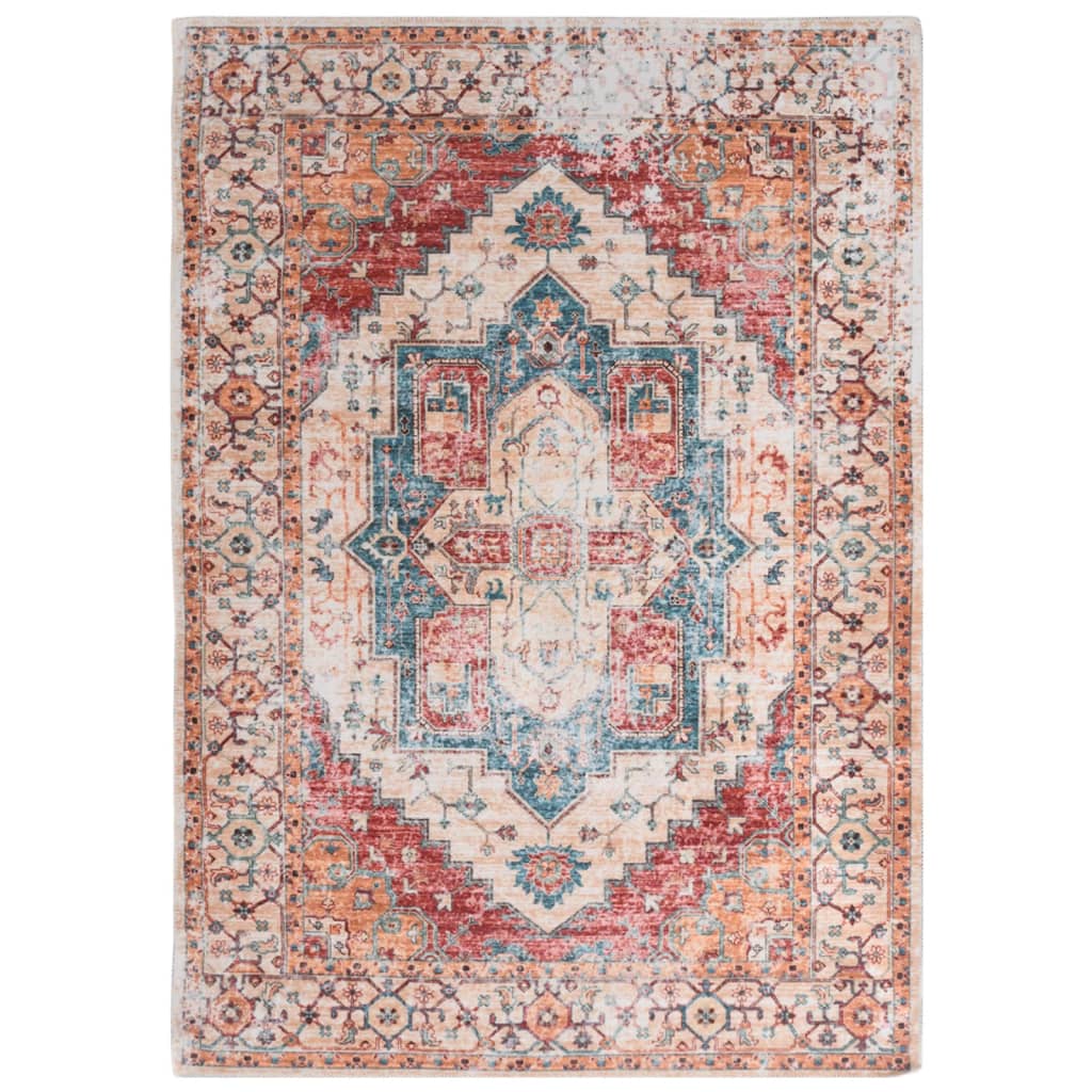 vidaXL Vloerkleed bedrukt wasbaar 120x170 cm polyester meerkleurig