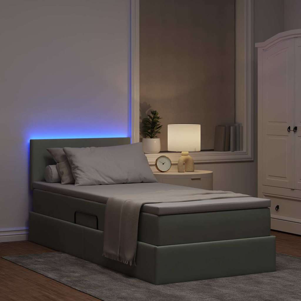vidaXL Bed met LED -striplichten Lichtgrijs 120 x 200 cm Fluweel