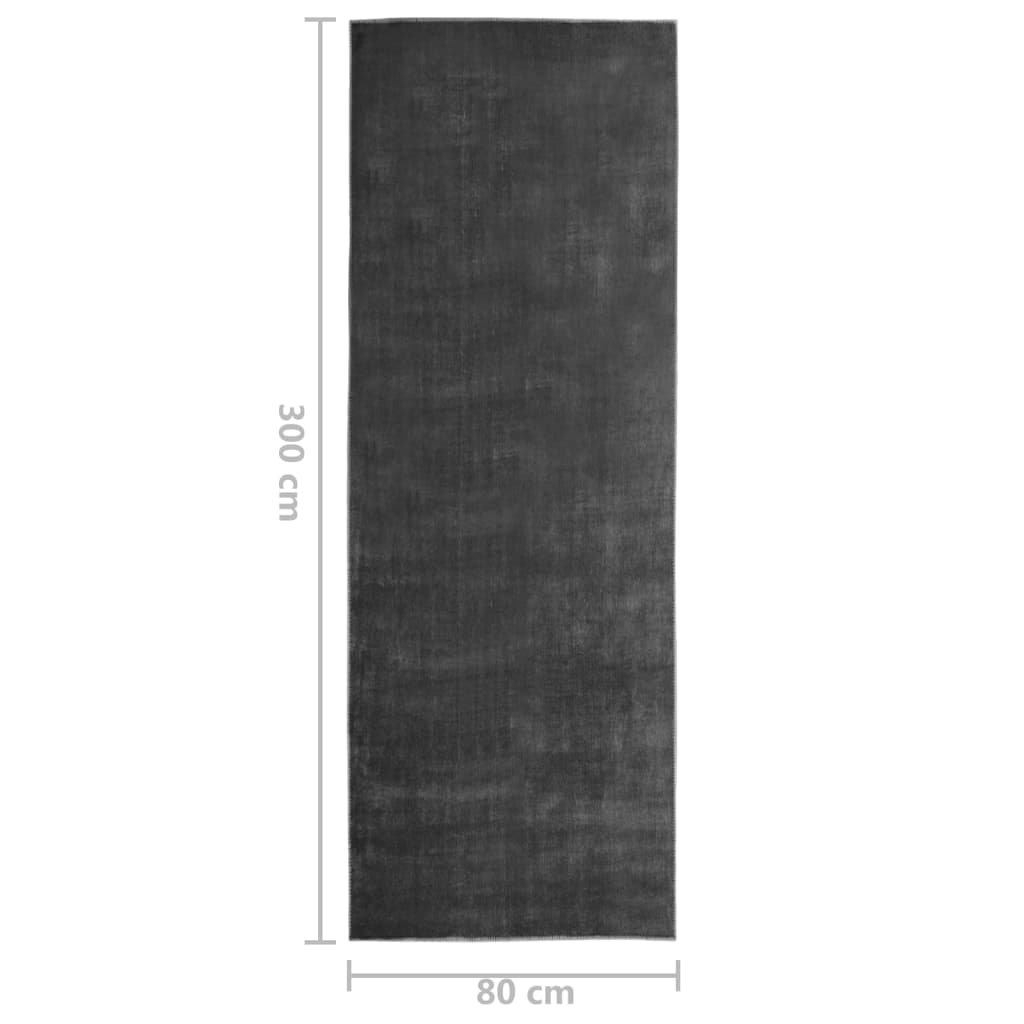 vidaXL Tapijtloper wasbaar opvouwbaar 80x300 cm polyester antraciet