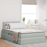 vidaXL Bed met LED -striplichten Lichtgrijs 120 x 200 cm Fluweel