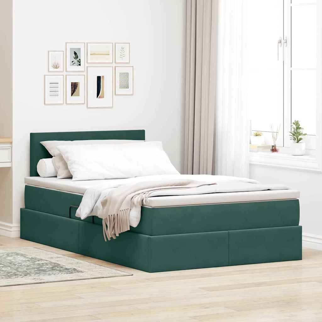 vidaXL Bed met LED -striplichten Lichtgrijs 120 x 200 cm Fluweel
