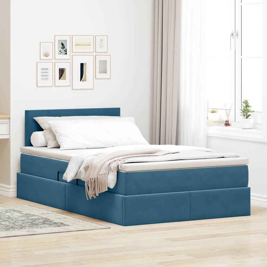 vidaXL Bed met LED -striplichten Lichtgrijs 120 x 200 cm Fluweel