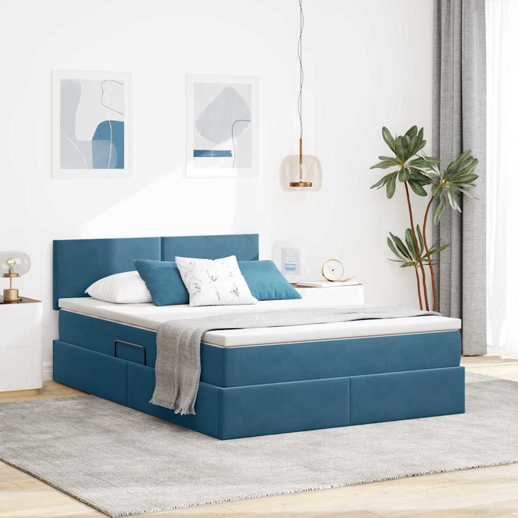 vidaXL Bed met LED -striplichten Lichtgrijs 120 x 200 cm Fluweel
