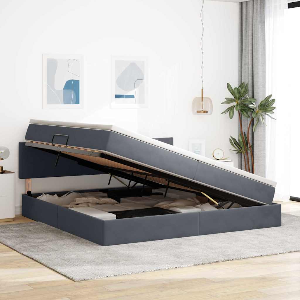 vidaXL Bed met LED -striplichten Lichtgrijs 120 x 200 cm Fluweel