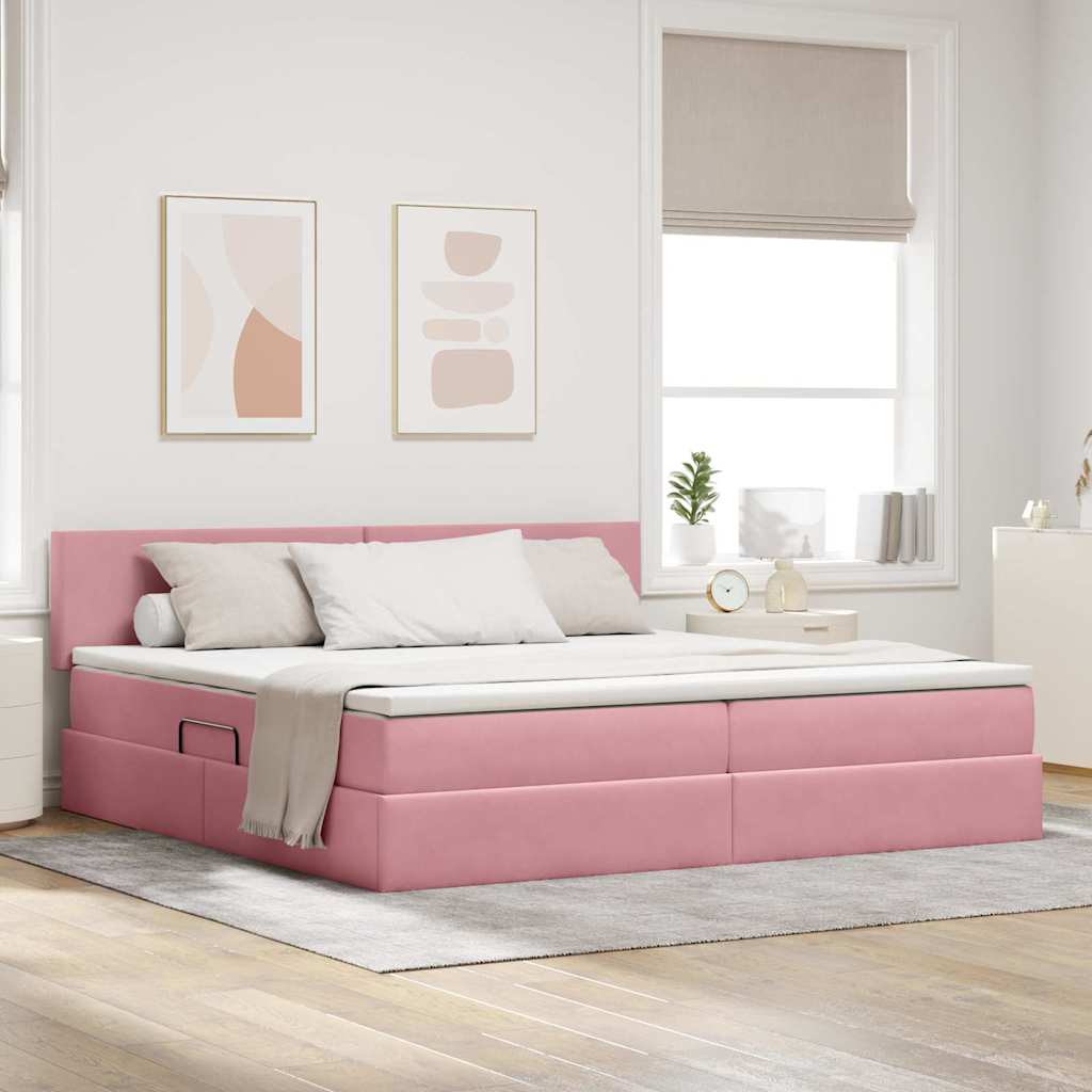 vidaXL Bed met LED -striplichten Lichtgrijs 120 x 200 cm Fluweel