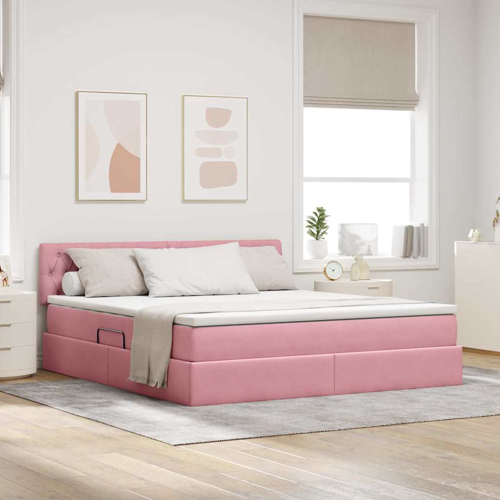 vidaXL Bed met LED -striplichten Lichtgrijs 120 x 200 cm Fluweel