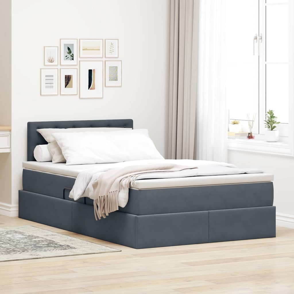 vidaXL Bed met LED -striplichten Lichtgrijs 120 x 200 cm Fluweel