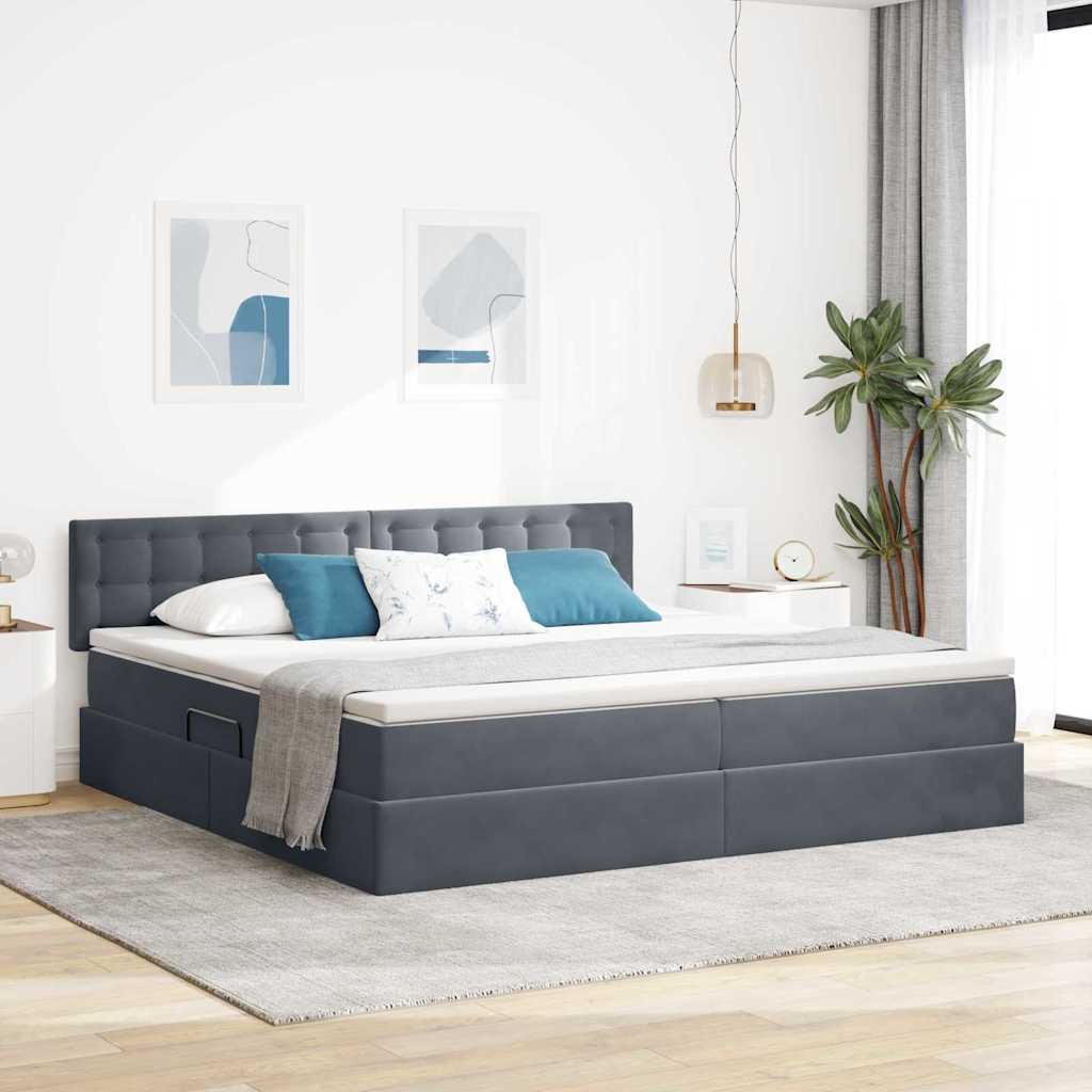 vidaXL Bed met LED -striplichten Lichtgrijs 120 x 200 cm Fluweel