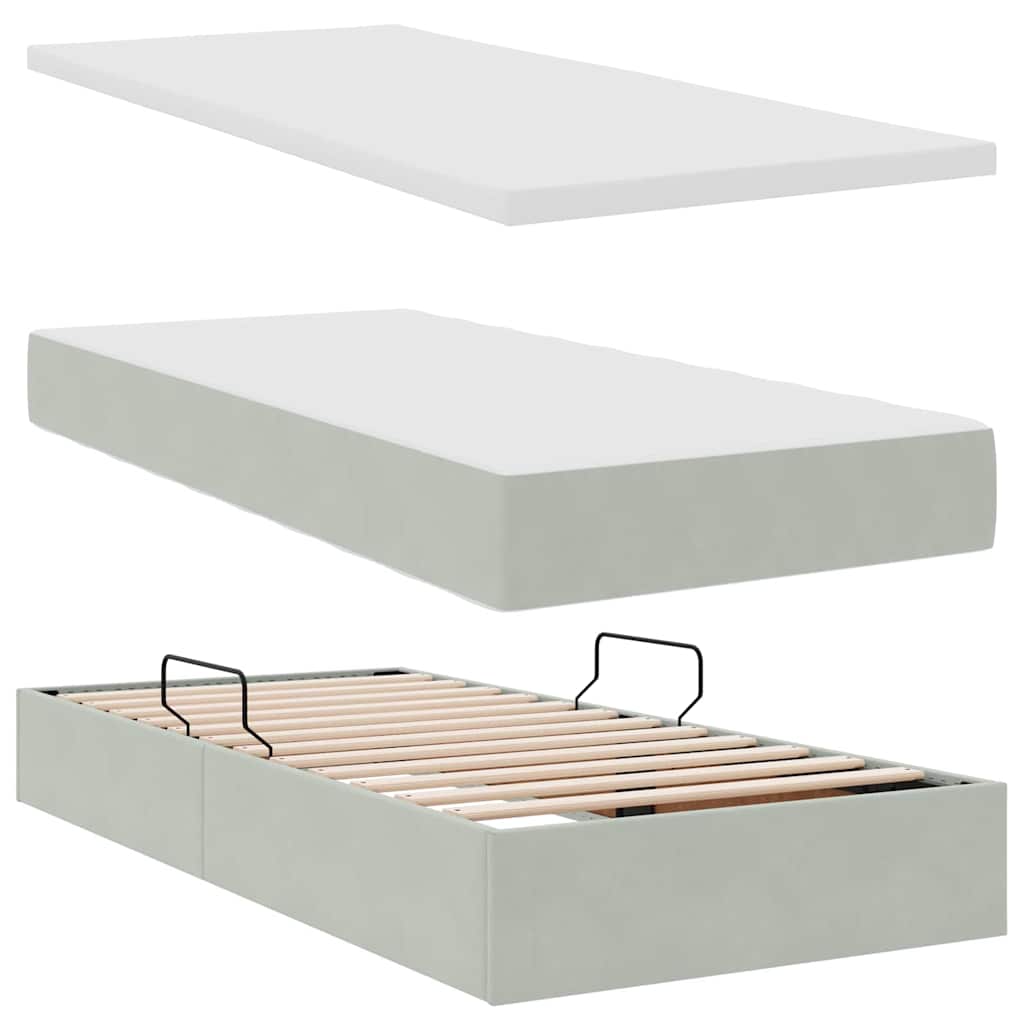 vidaXL Bed met LED-striplichten Donkergroen 180 x 200 cm Fluweel