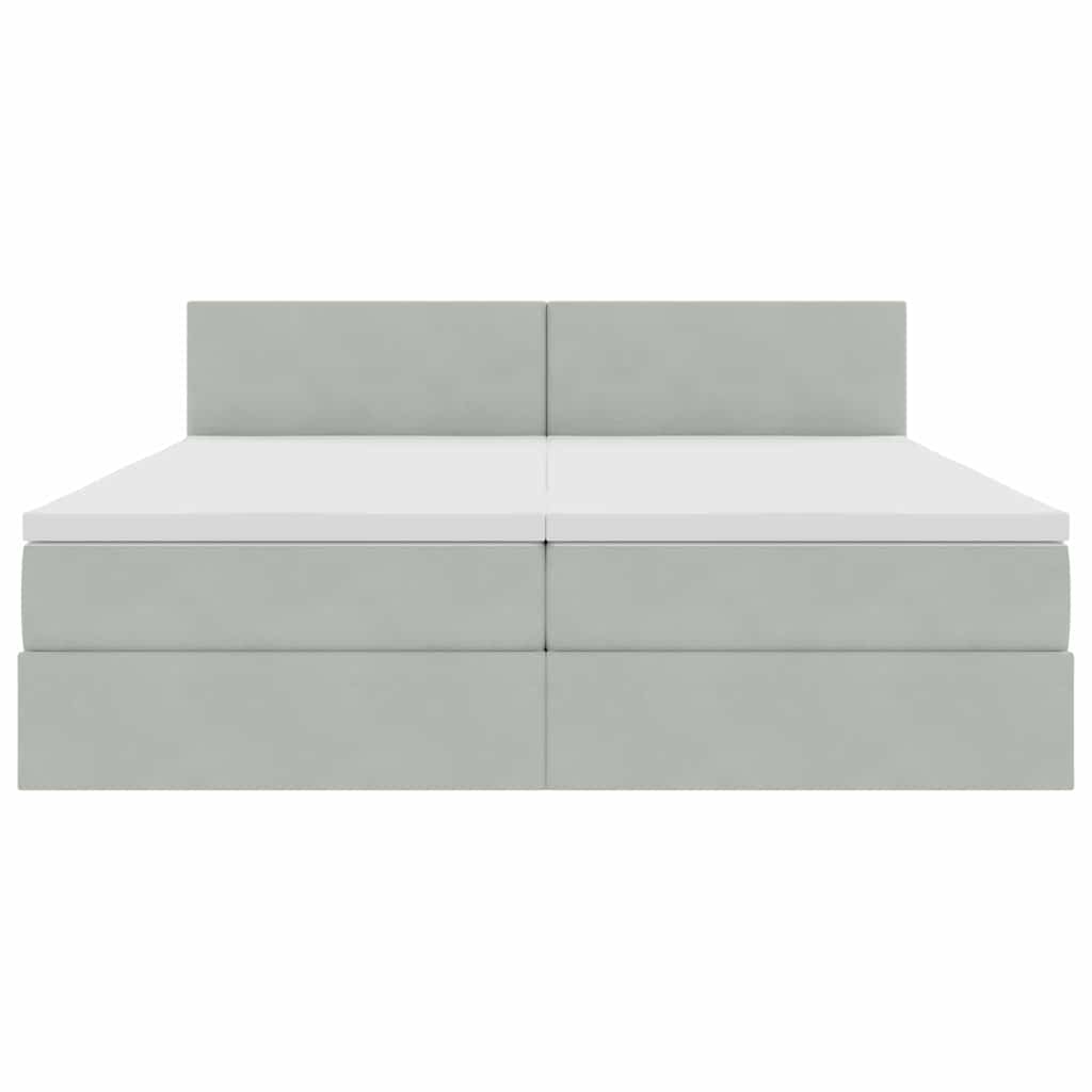 vidaXL Bed met LED-striplichten Donkergroen 180 x 200 cm Fluweel