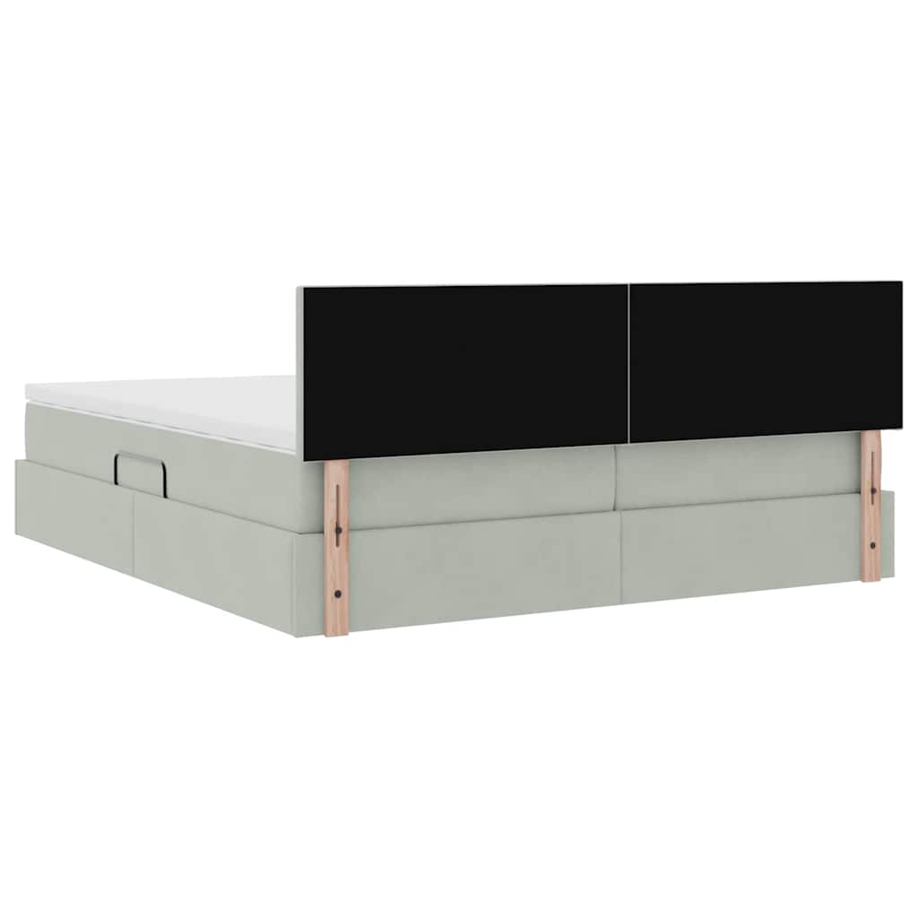 vidaXL Bed met LED-striplichten Donkergroen 180 x 200 cm Fluweel