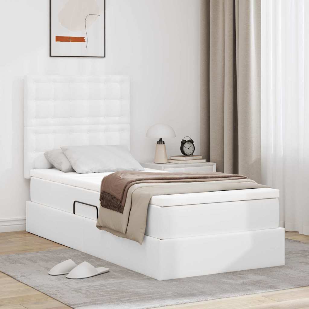 vidaXL Opslag bed met matras met opslag Zwart 120 x 190 cm Nep Leer