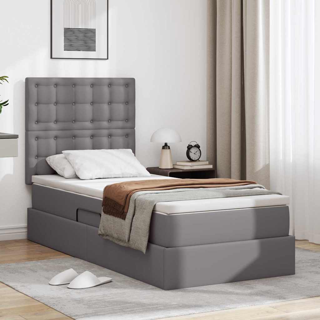 vidaXL Opslag bed met matras met opslag Zwart 120 x 190 cm Nep Leer
