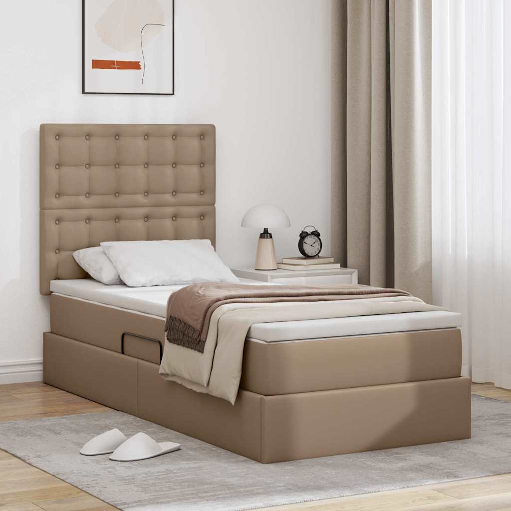 vidaXL Opslag bed met matras met opslag Zwart 120 x 190 cm Nep Leer