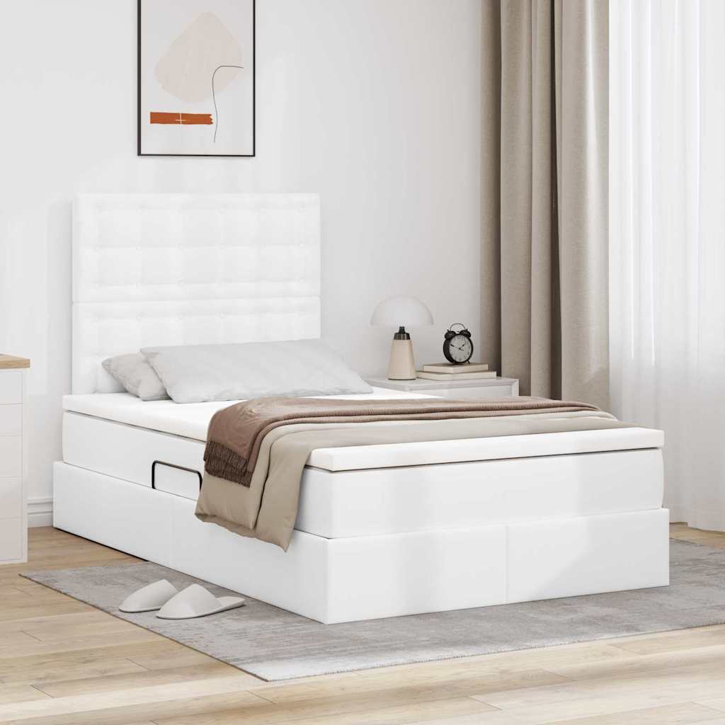 vidaXL Opslag bed met matras met opslag Zwart 120 x 190 cm Nep Leer