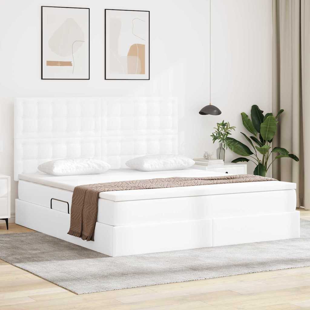 vidaXL Opslag bed met matras met opslag Zwart 120 x 190 cm Nep Leer