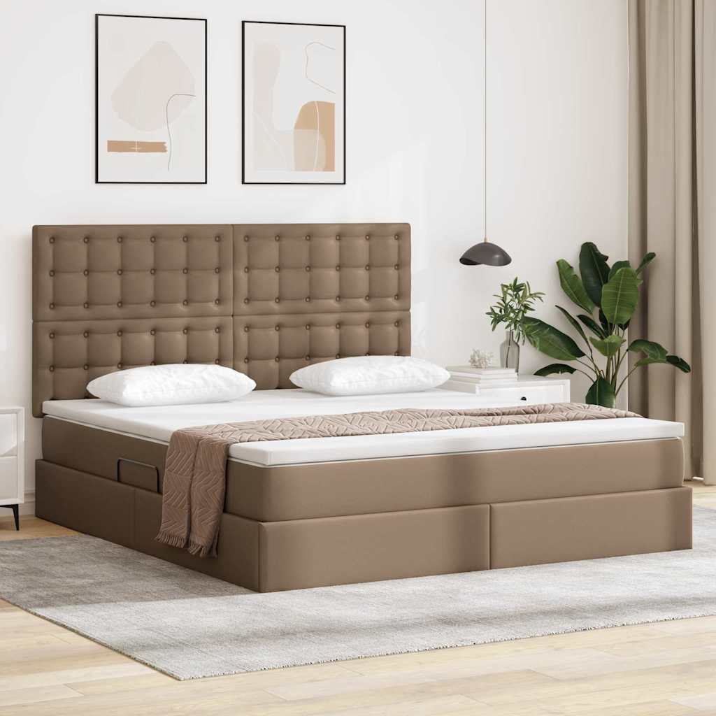 vidaXL Opslag bed met matras met opslag Zwart 120 x 190 cm Nep Leer