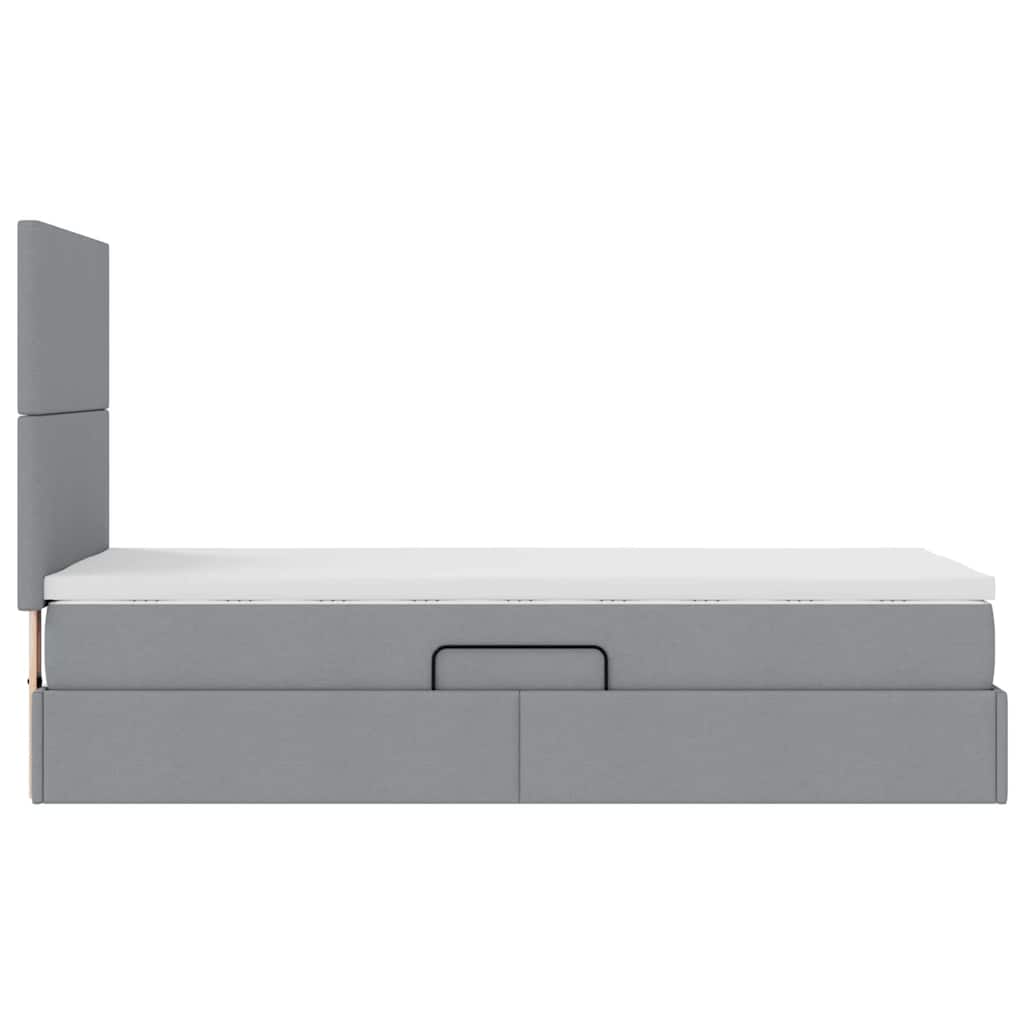 vidaXL Opslag bed met matras Lichtgrijs 120 x 190 cm Nep Leer