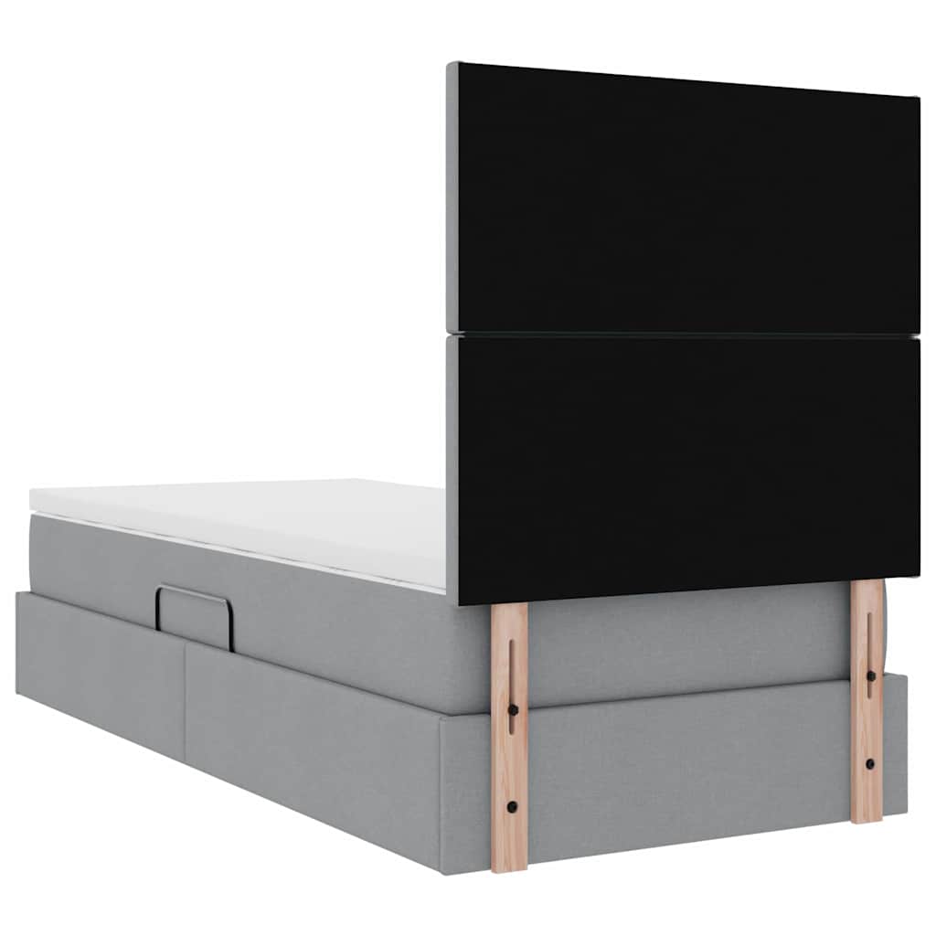 vidaXL Opslag bed met matras Lichtgrijs 120 x 190 cm Nep Leer
