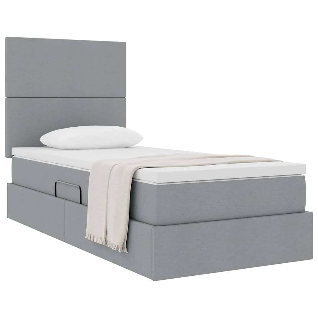 vidaXL Opslag bed met matras Lichtgrijs 120 x 190 cm Nep Leer