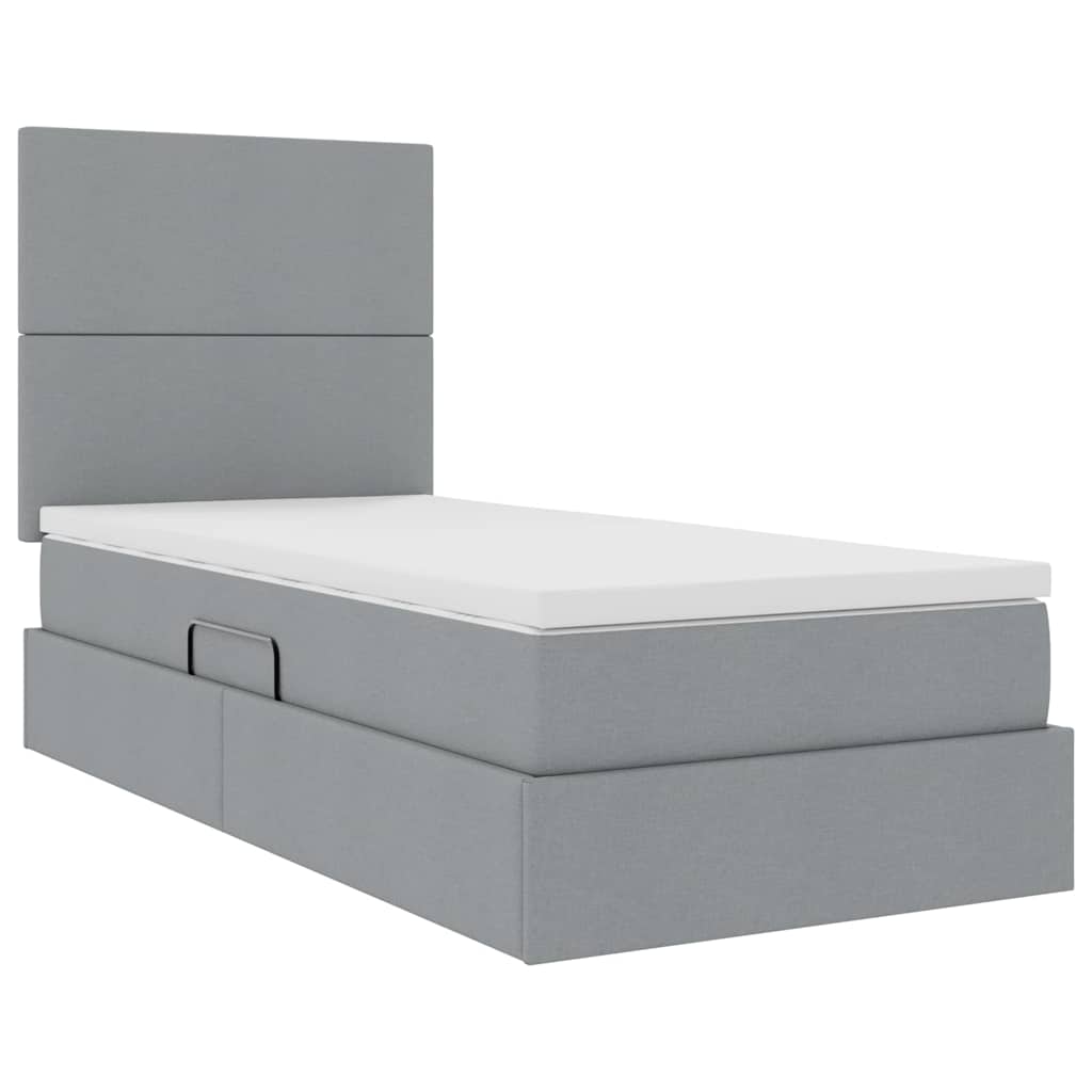 vidaXL Opslag bed met matras Lichtgrijs 120 x 190 cm Nep Leer