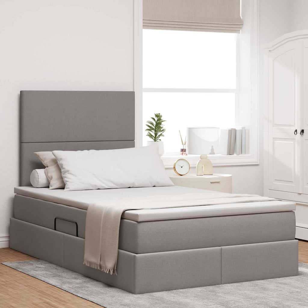 vidaXL Opslag bed met matras Lichtgrijs 120 x 190 cm Nep Leer
