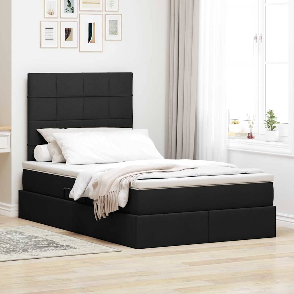 vidaXL Opslag bed met matras Lichtgrijs 120 x 190 cm Nep Leer