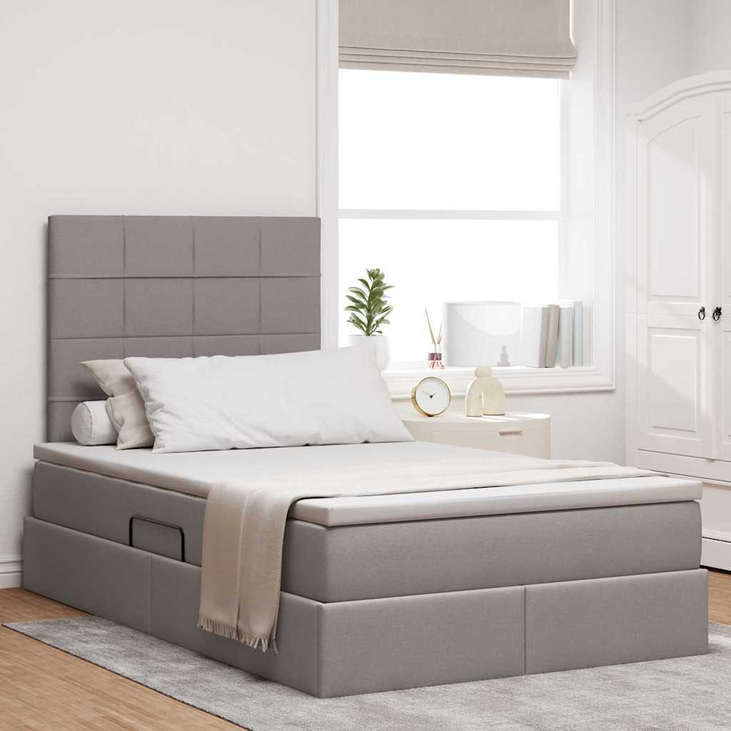 vidaXL Opslag bed met matras Lichtgrijs 120 x 190 cm Nep Leer