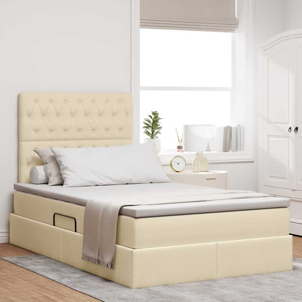 vidaXL Opslag bed met matras Lichtgrijs 120 x 190 cm Nep Leer