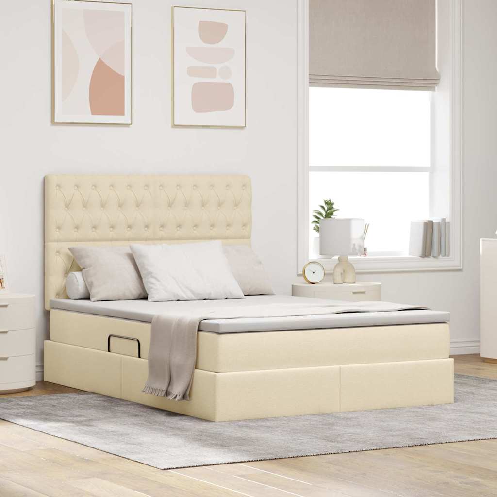 vidaXL Opslag bed met matras Lichtgrijs 120 x 190 cm Nep Leer