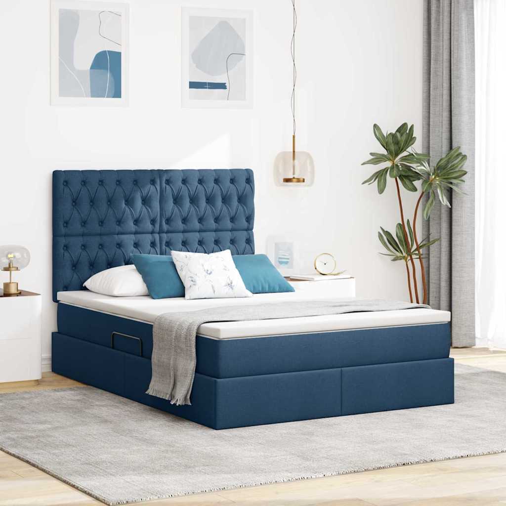 vidaXL Opslag bed met matras Lichtgrijs 120 x 190 cm Nep Leer