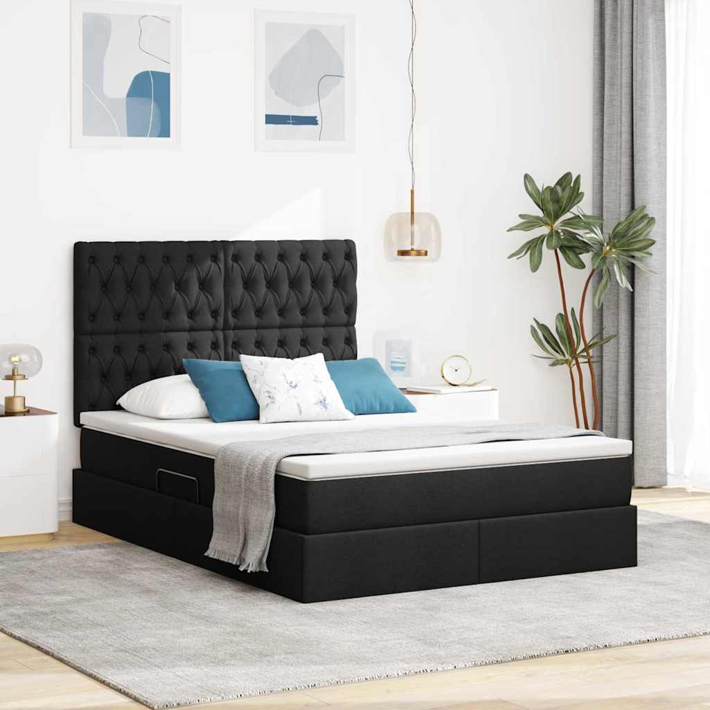 vidaXL Opslag bed met matras Lichtgrijs 120 x 190 cm Nep Leer