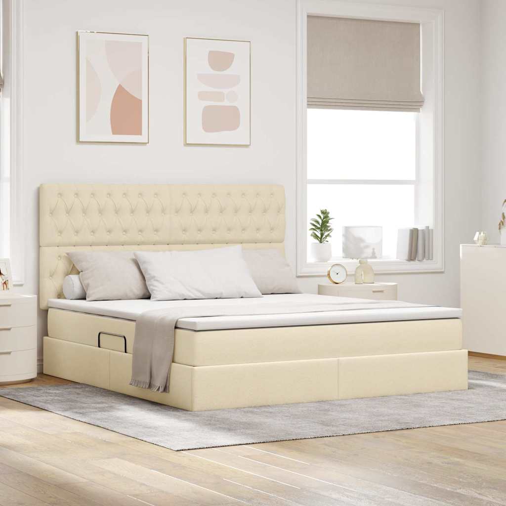 vidaXL Opslag bed met matras Lichtgrijs 120 x 190 cm Nep Leer