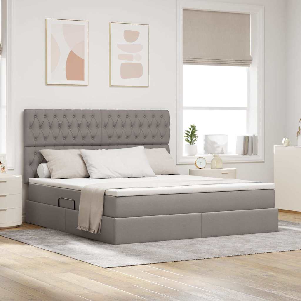 vidaXL Opslag bed met matras Lichtgrijs 120 x 190 cm Nep Leer
