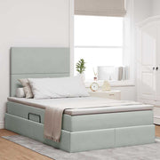 vidaXL Opbergbed met LED met matras Lichtgrijs 120 x 190 cm Fluweel