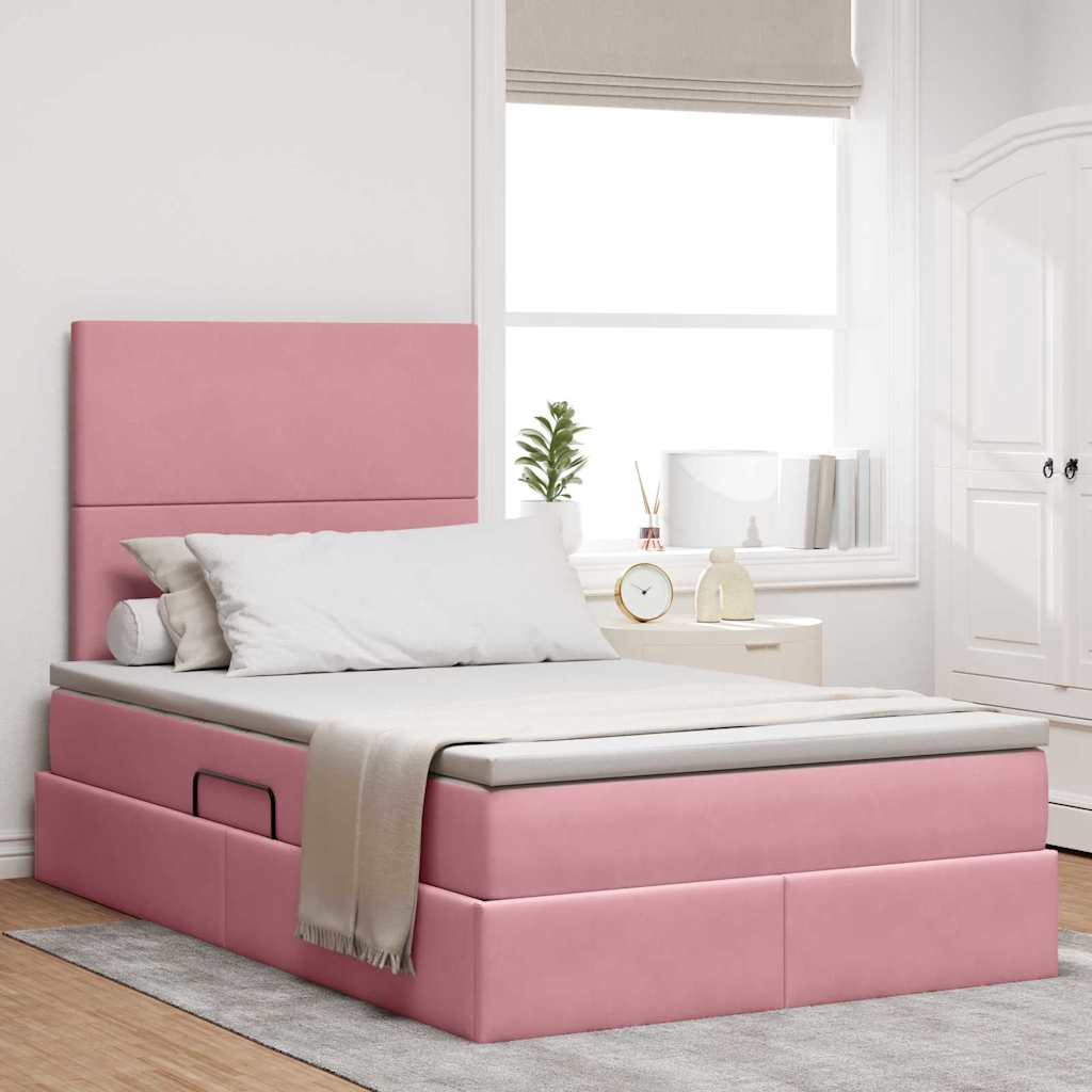 vidaXL Opbergbed met LED met matras Lichtgrijs 120 x 190 cm Fluweel