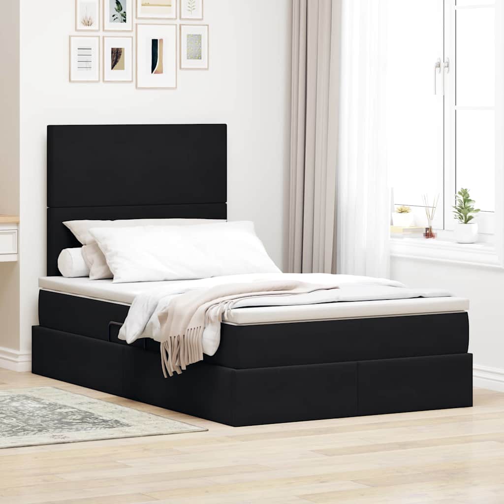 vidaXL Opbergbed met LED met matras Lichtgrijs 120 x 190 cm Fluweel