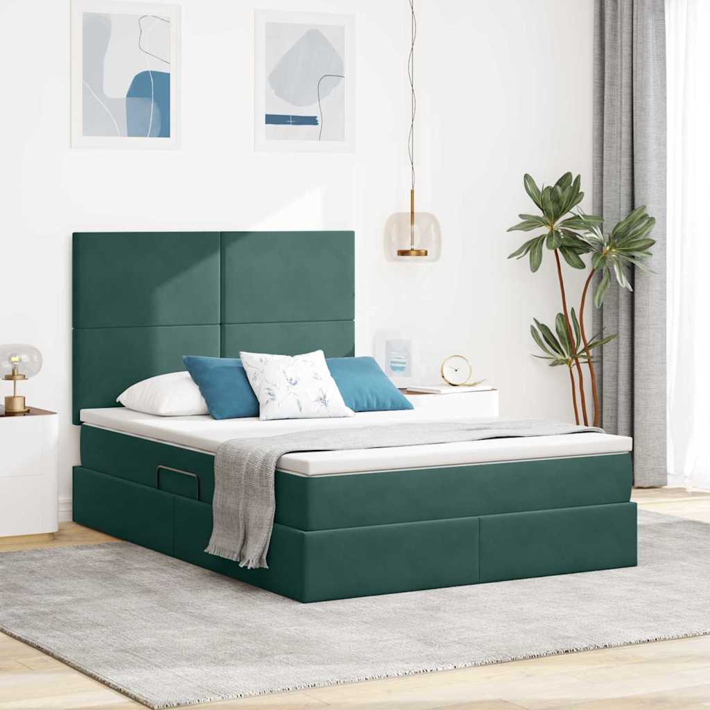 vidaXL Opbergbed met LED met matras Lichtgrijs 120 x 190 cm Fluweel