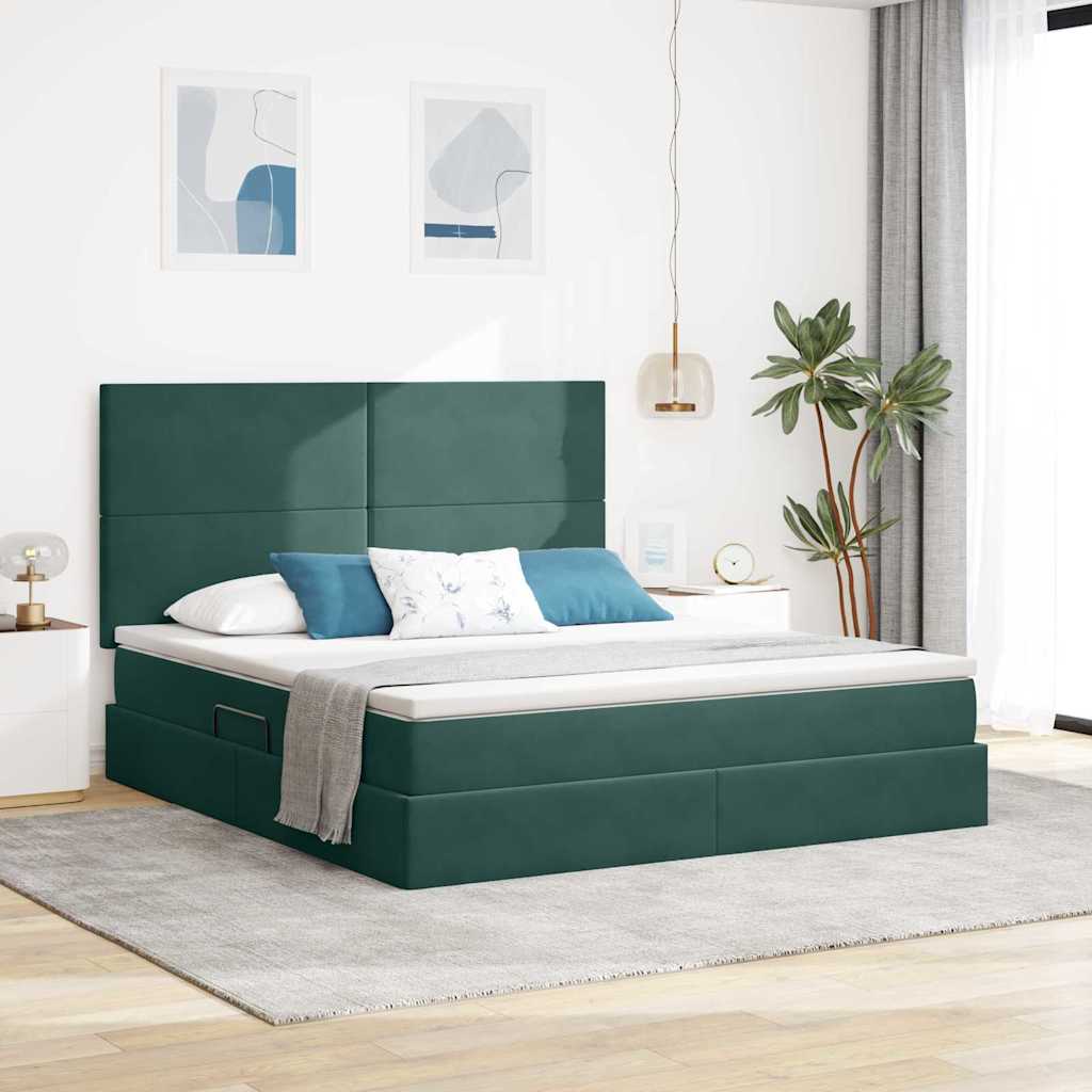 vidaXL Opbergbed met LED met matras Lichtgrijs 120 x 190 cm Fluweel