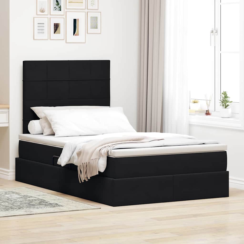 vidaXL Opbergbed met LED met matras Lichtgrijs 120 x 190 cm Fluweel