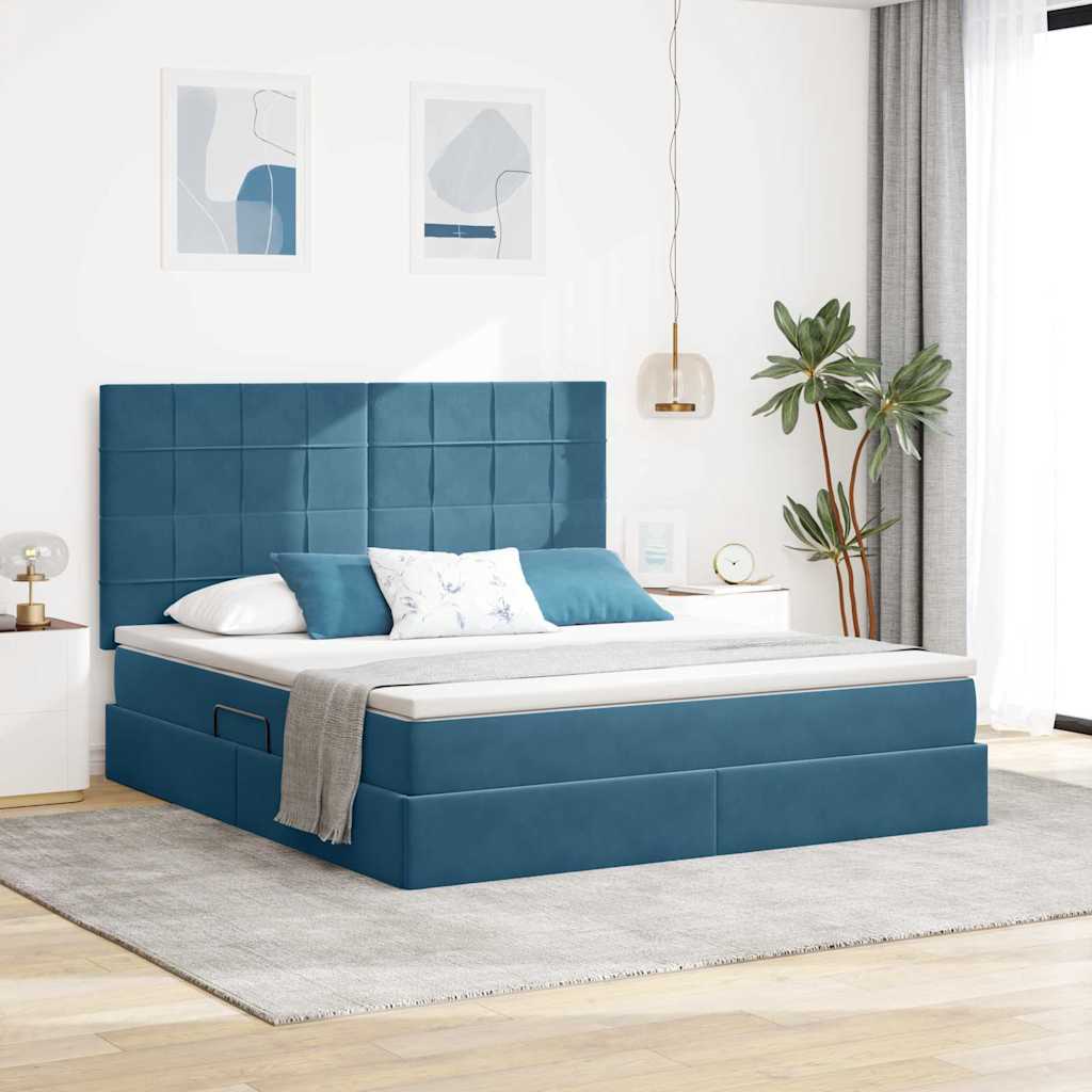 vidaXL Opbergbed met LED met matras Lichtgrijs 120 x 190 cm Fluweel