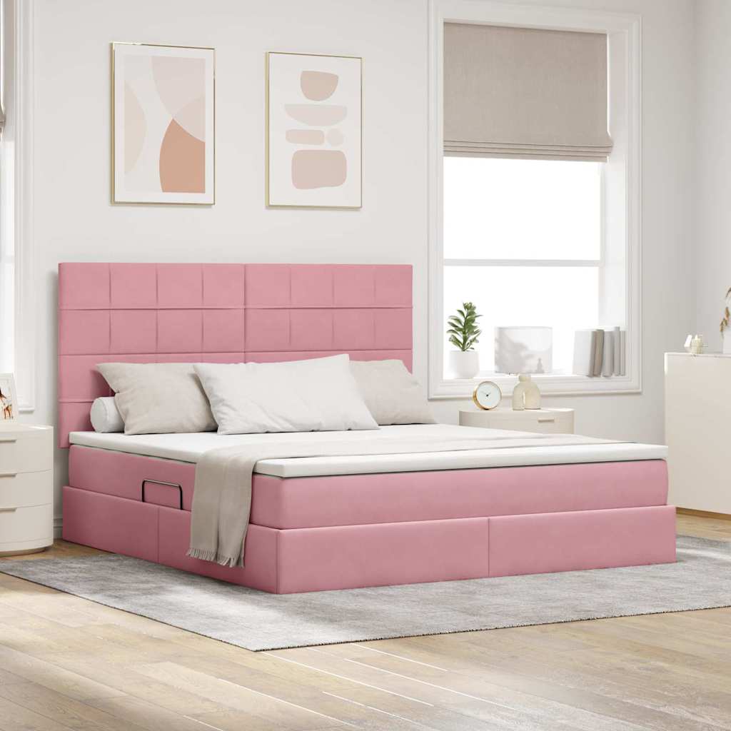 vidaXL Opbergbed met LED met matras Lichtgrijs 120 x 190 cm Fluweel