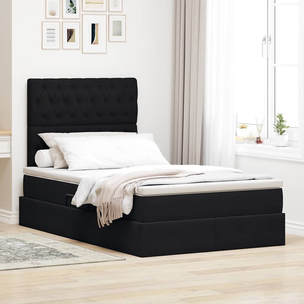 vidaXL Opbergbed met LED met matras Lichtgrijs 120 x 190 cm Fluweel