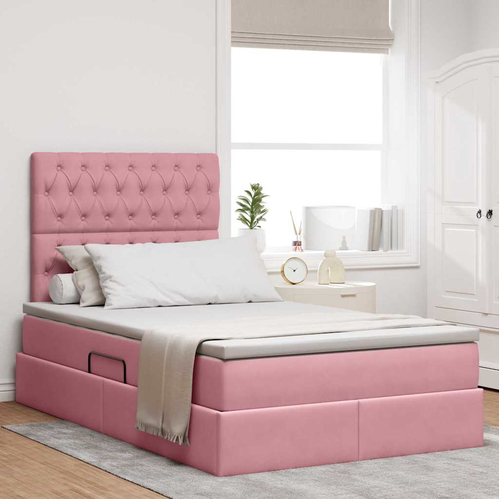 vidaXL Opbergbed met LED met matras Lichtgrijs 120 x 190 cm Fluweel