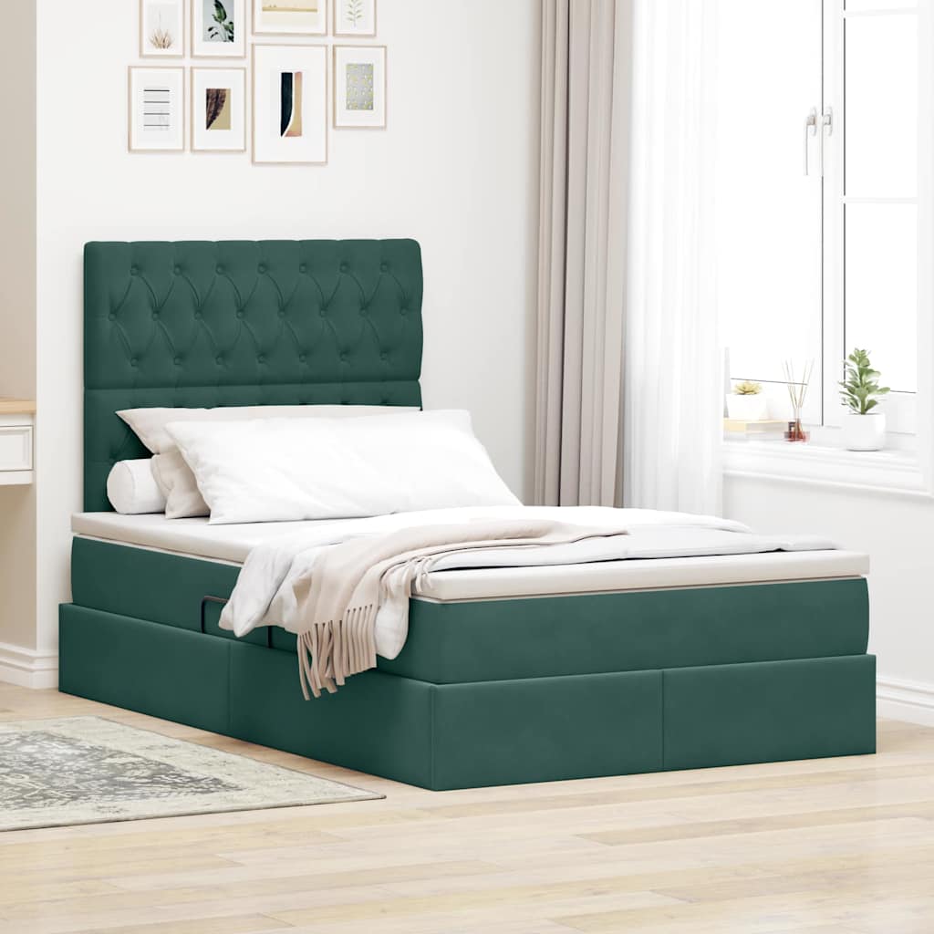 vidaXL Opbergbed met LED met matras Lichtgrijs 120 x 190 cm Fluweel