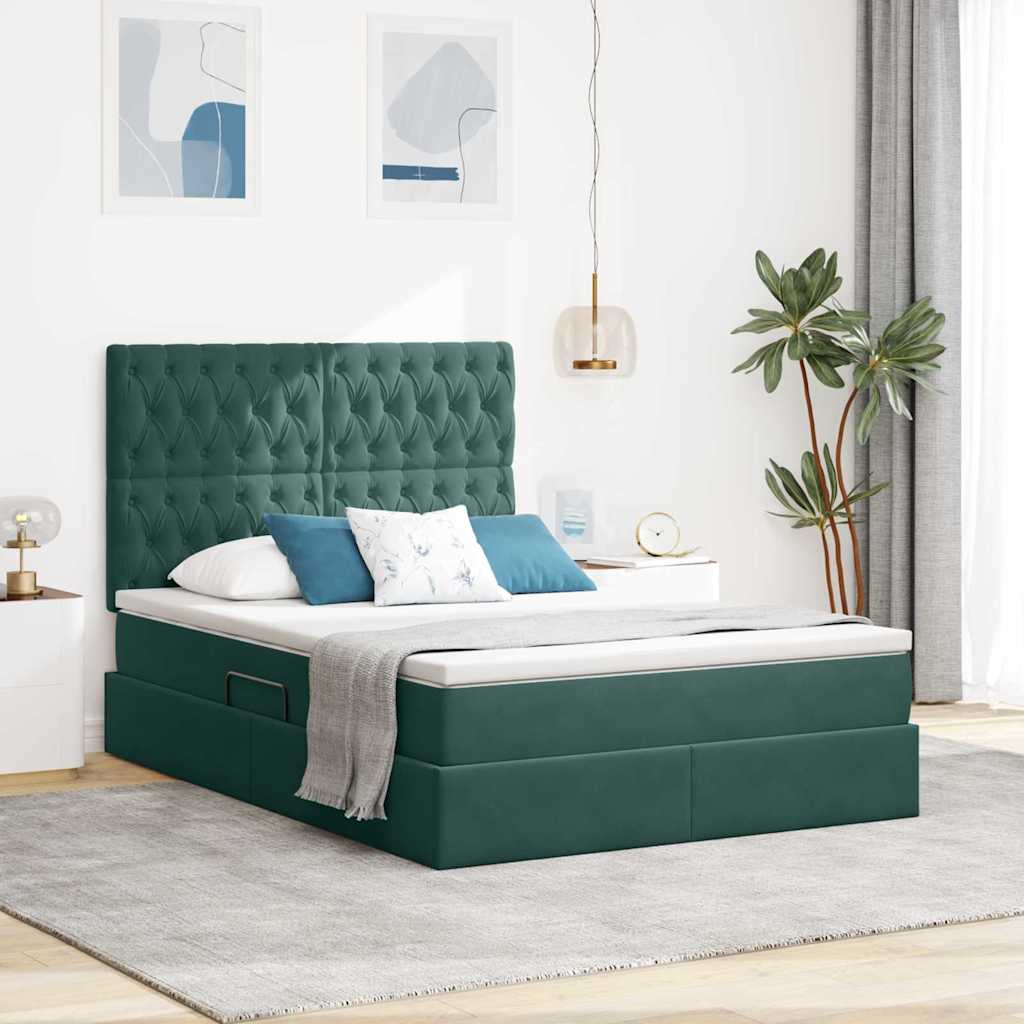 vidaXL Opbergbed met LED met matras Lichtgrijs 120 x 190 cm Fluweel